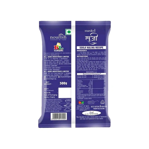 Nourish Suji - Sooji - सूजी  - 500gm