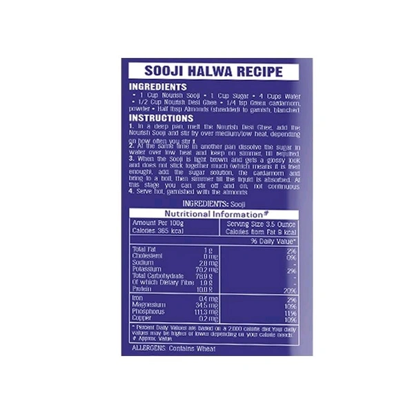 Nourish Suji - Sooji - सूजी  - 500gm