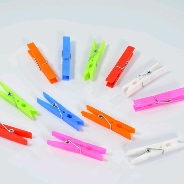 PLASTIC CLOTHES CLIPS - 12Pc