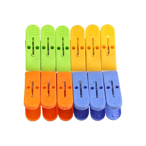 PLASTIC CLOTHES CLIPS FOR CLOTH - 12Pc
