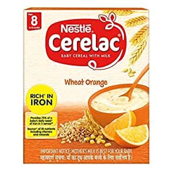 Nestle Cerelac Baby Cereal 300gm - 8(Wheat Orange)