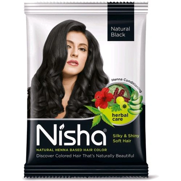 Nisha Black Hair Color Pouch - 1pc