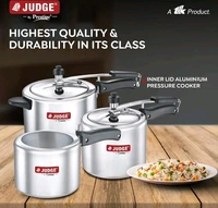Judge By Prestige Deluxe 5 L, 3 L, 2 L Inner Lid Induction Bottom Pressure Cooker - 5 L 3 L 2 L