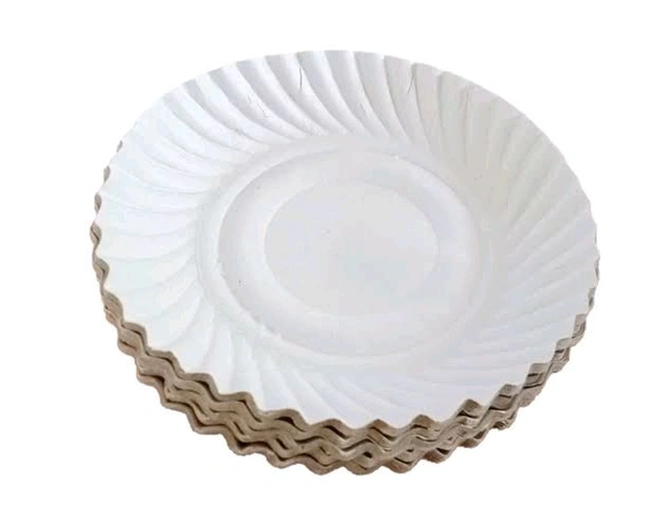 Paper Plates/ Patta White 8 Inch - 50Pc