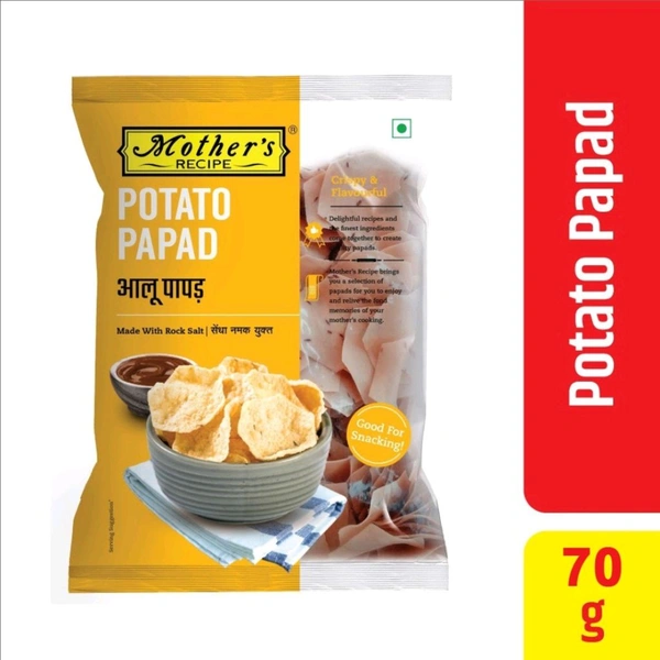 Mothers Recipe Potato Papad  With Rock Salt - 70gm