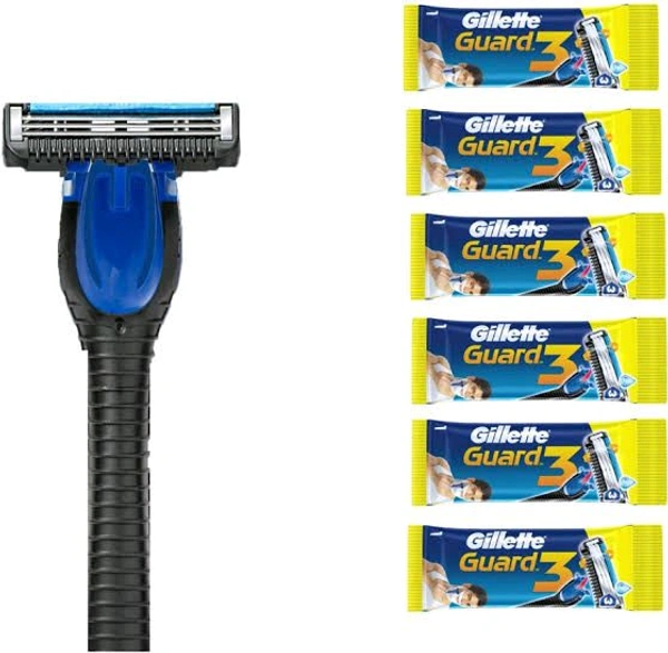 Gillette Guard 3 Single Razor with 8 Blades - Set+8 Blades