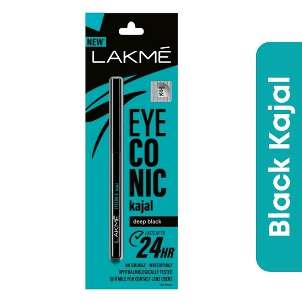 Lakme Eyeconic Kajal, Matte Kajal Pencil That Lasts 24 Hrs - 0.35gm