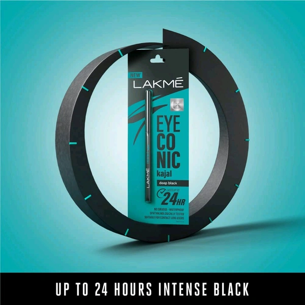 Lakme Eyeconic Kajal, Matte Kajal Pencil That Lasts 24 Hrs - 0.35gm