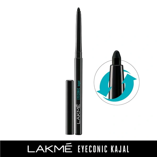 Lakme Eyeconic Kajal, Matte Kajal Pencil That Lasts 24 Hrs - 0.35gm