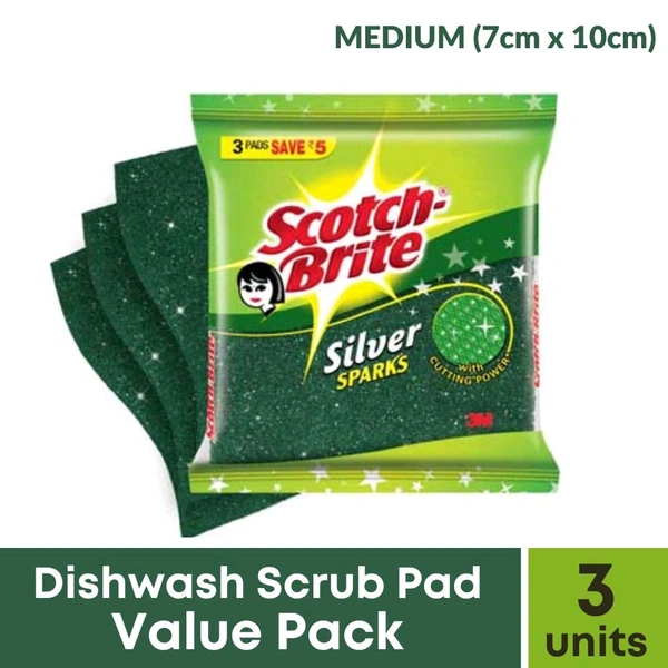 Scotch Brite Green Scrub Pad MEDIUM - 3Pcs