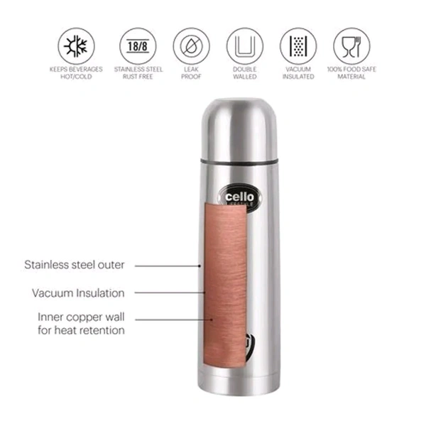 Cello Flask - Stainless Steel, Vacuum Insulated Lifestyle  - 1ltr
