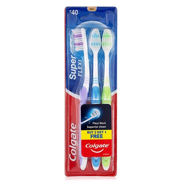 Colgate Super Flexi Soft Toothbrush 2+1  - 3Pc