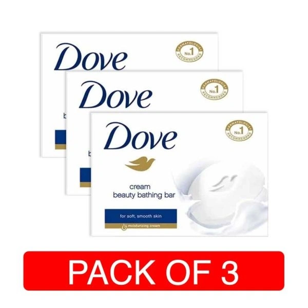 Dove Cream Beauty Bathing Bar - 75gm(Pack Of 3)