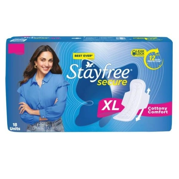 Stayfree Secure Cotton Soft With Wings XL   - 18Pads