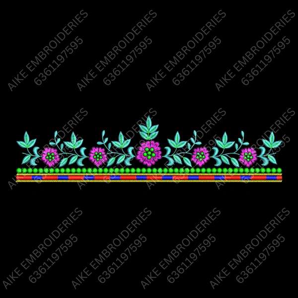 Blouse Design No MSM-037 - Simple Border, U Shape