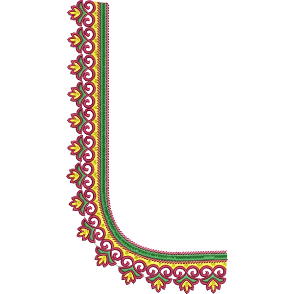 Blouse Design No : AE-011 - Simple Border, U Shape