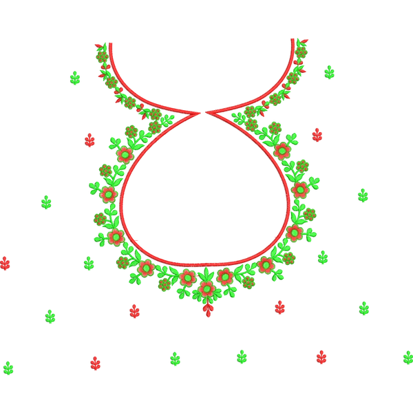 Blouse Design No : BH324/2 , Front-Boat Neck, Flower Bunch