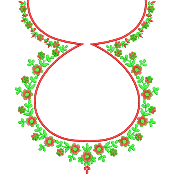 Blouse Design No : BH324/1 , Front-Boat Neck, Flower Bunch