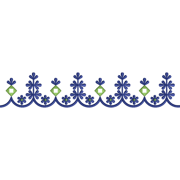 Blouse Design No : HBA534/2 - Mirror Work, Simple Border, Pot Neck