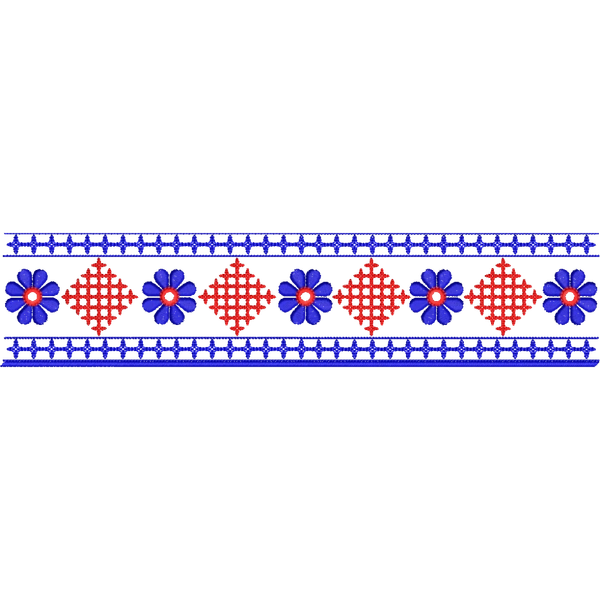 Blouse Design No : HSW-M-118-A - Kutch Work, Simple Border, U Shape