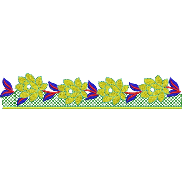 Blouse Design No : HSW-M-125 - Simple Border, U Shape