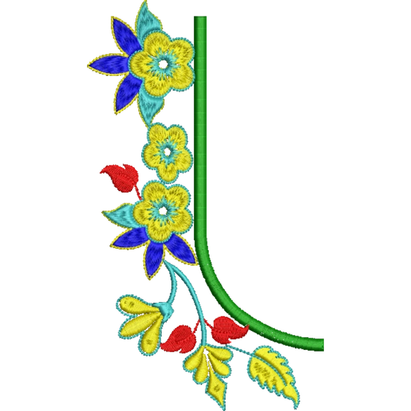 Blouse Design No : HSW-M-143-B - Simple Border, U Shape