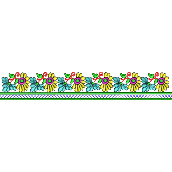 Blouse Design No MSM-003 - Simple Border, U Shape