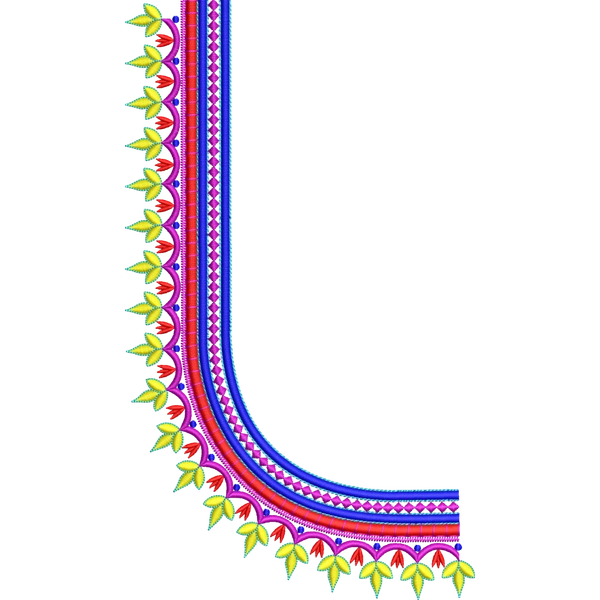 Blouse Design No :MSM - 539 - Simple Border, U Shape