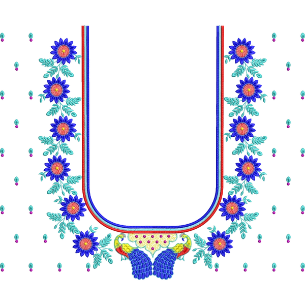 Blouse Design No :MSM - 571 , Peacock , Flower