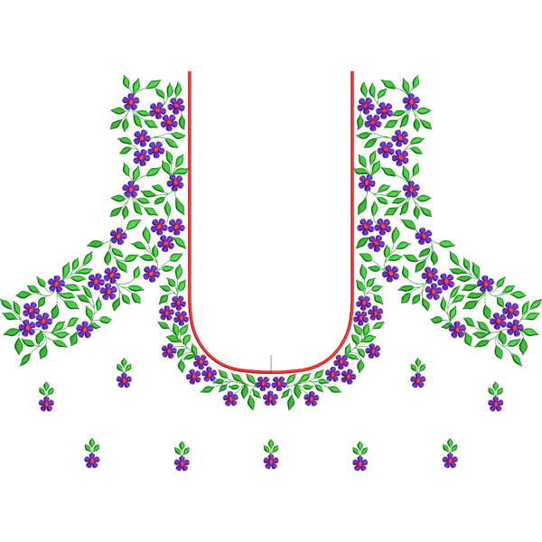 Blouse Design No :MSM - 575 , Flower Bunch , Leaf