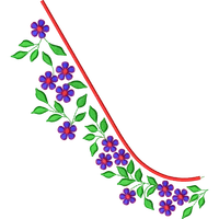 Blouse Design No :MSM - 575 , Flower Bunch , Leaf - Full Sleeve, U Shape