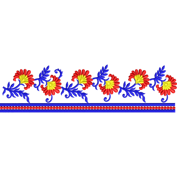 Blouse Design No :MSM - 893 - Simple Border, Pot Neck