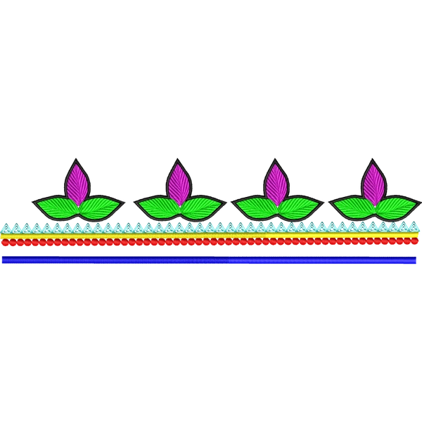 Blouse Design No :MSM - 982 - Simple Border, Pot Neck