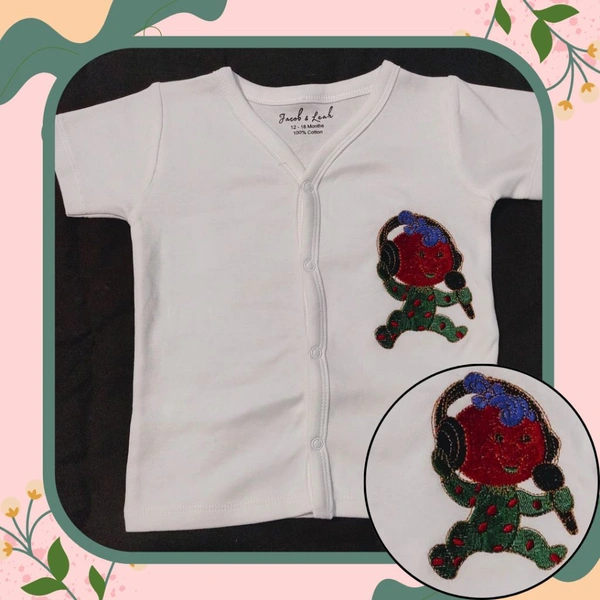 Baby Shirt With Cartoon Embroidery