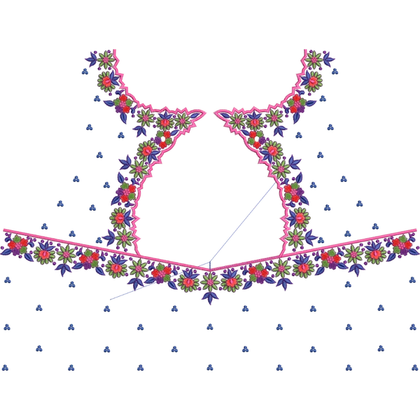 Blouse Design No :BH411/1 ,Small Butta , Flower Bunch