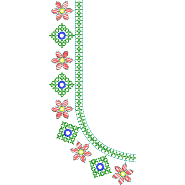 Blouse Design No :MSM - 182 - U Shape, Kutch with Mirror, Full Sleeve