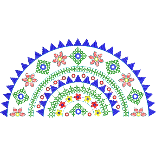 Blouse Design No :MSM - 182 - U Shape, Kutch with Mirror, Full Sleeve