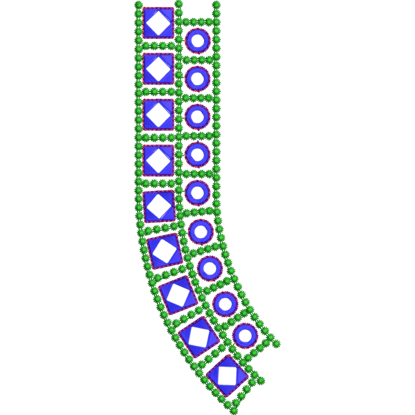Blouse Design No :MSM - 223 - Mirror Work, Simple Border, U Shape
