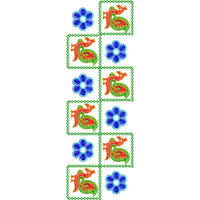 Blouse Design No :MSM - 375 - Mirror Work, Simple Border, U Shape