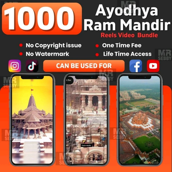 1000+ Ram Mandir Reels Bundle 🚩