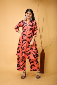 Arihant Creations Poly Rayon Printed Co-ord Set for Women – Comfortable and Stylish - Large - 40 cm