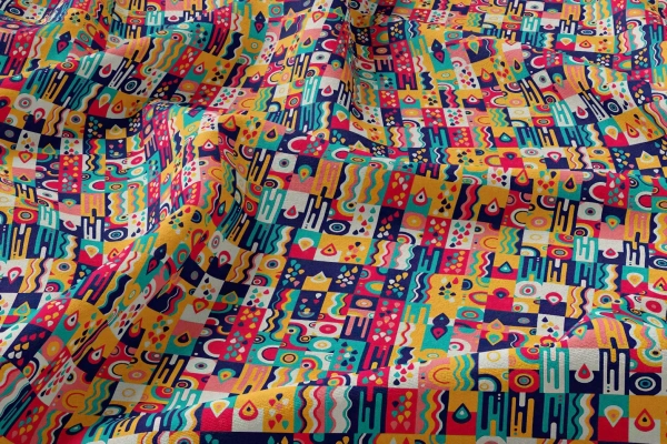 Arihant Creations Poly Rayon Digital Printed Fabric, Soft Fabric, , Durable, 44 Inches Width - Rayon