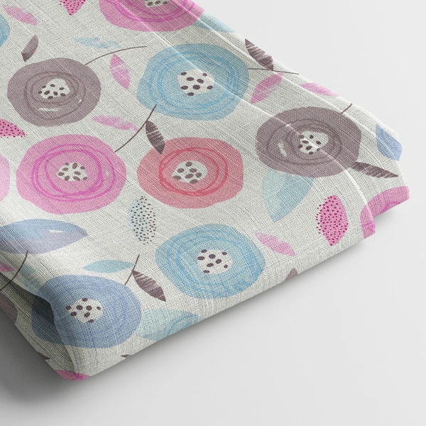 Arihant Creations Muslin Digital Printed Fabric  | Poly Blend, 44 Width, Unstitched - Muslin