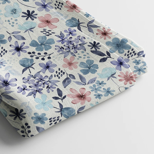 Arihant Creations Poly Cotton Digital Print Fabric  | 44 Width, Poly Blend, Unstitched - Poly Cotton