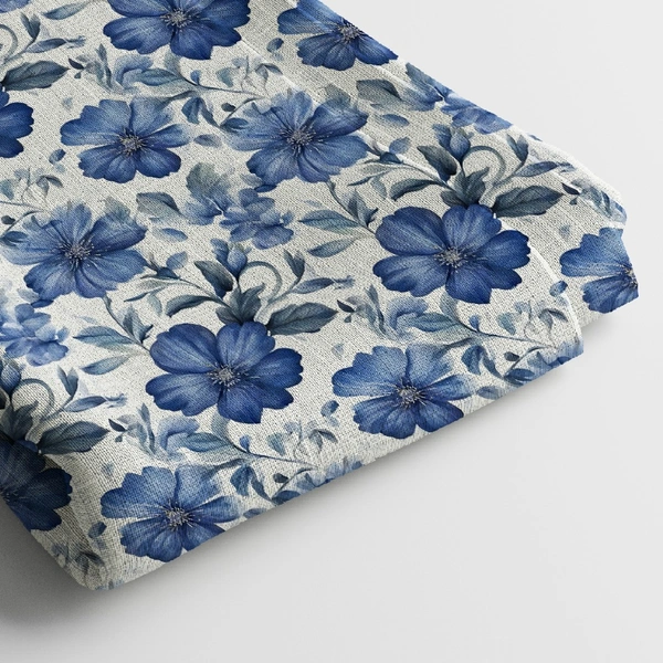 Arihant Creations Linen Cotton Digital Print Fabric  | 44 Width, Unstitched, Poly Blend - Linen