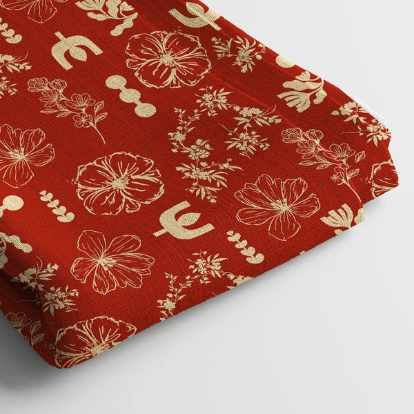 Arihant Creations Linen Cotton Digital Print Fabric  | 44 Width, Unstitched, Poly Blend - Linen
