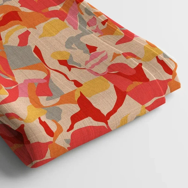 Poly Cotton Digital Printed Fabric, 44 Inches, Soft Lightweight For Women Clothing