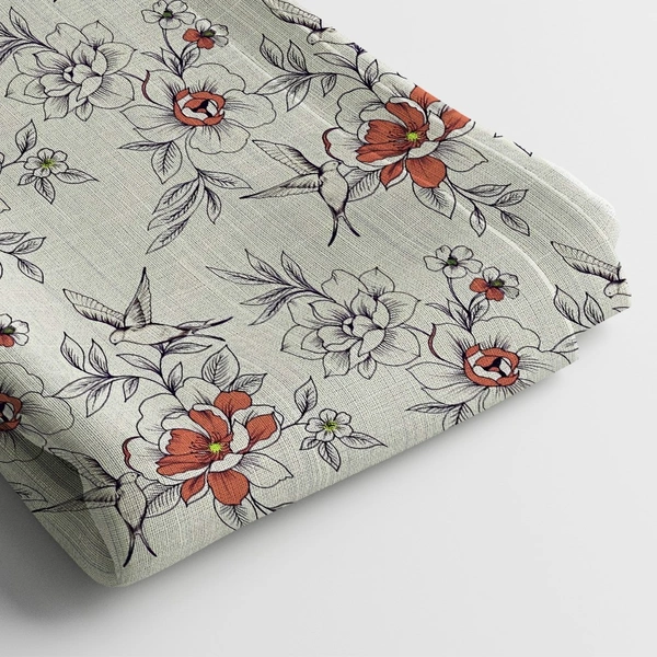 Arihant Creations Poly Cotton Digital Print Fabric  | 44 Width, Unstitched - Poly Cotton