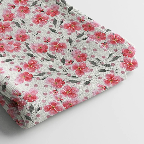 Arihant Creations Poly Cotton Digital Print Fabric  | 44 Width, Unstitched - Poly Cotton