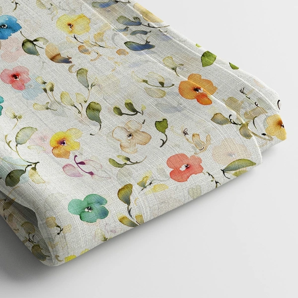 Arihant Creations Poly Cotton Digital Print Fabric 2.5 MTR  | 44 Width, Unstitched - Poly Cotton 2.5 MTR